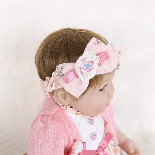 Vista 8 de ENADOLL Reborn Baby Doll - Juego de regalo realista de vinilo de silicona rosa bebé, 16 pulgadas, con peso, cuerpo suave, realista, para edades de 3