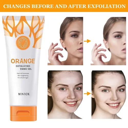 Vista 4 de Gel exfoliante naranja para cara y cuerpo, gel de pelado naranja, piel hidratante profunda y suciedad de poros de limpieza (2 unidades)