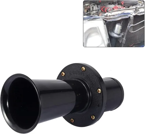 Vista 2 de Sirena antigua de cuerno antiguo de 12 V 110 DB, AHH-OOO-GAH AHOOGA OOGA para autos, camiones, caravanas o cualquier vehículo de 12 V (negro)