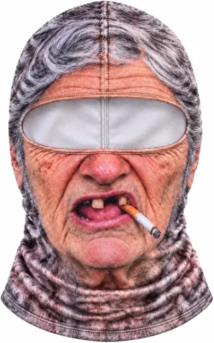 Vista 10 de Old Man Ski Mask,Funny Realistic Face Printed Balaclava,Stretch Cosplay Headgear for Halloween,Costume Parties & Pranks