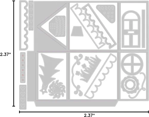 Vista 4 de Sizzix Juego de troqueles Thinlits de 21 piezas, caja de regalo de casa de temporada por Jennifer Ogborn 666024 Capítulo 4 2022 Oblea, gris