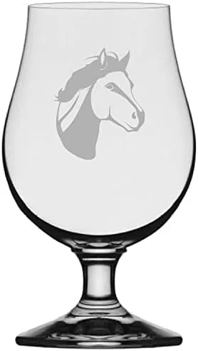 Vista 40 de Abaco Barb Body Horse - Vaso de cerveza Iona grabado (13.25 onzas)