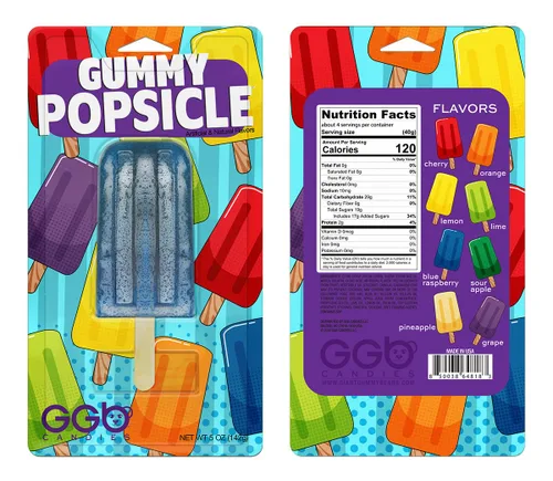Vista 2 de Paleta de gomita: un regalo genial con una variedad de opciones de sabor, por GGB Candies (frambuesa azul, paquete de 2)