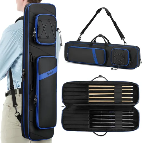 Vista 9 de Estuche para taco de piscina, 3 x 4 / 5 x 5 con múltiples bolsillos para Azul: 3x4