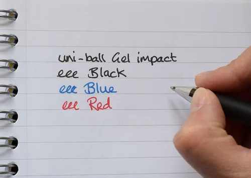 Vista 3 de Uniball Uni-Ball UM-153S Gel Impact - Bolígrafo de gel de 0.039 pulgadas, cuerpo elegante y ligero, tinta ultra suave, tinta azul, paquete de 1