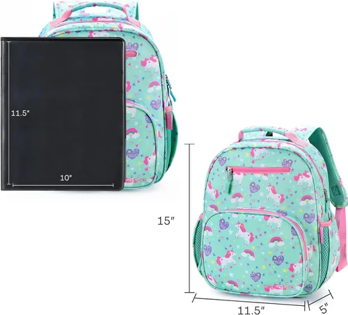 Vista 4 de Mibasies - Mochila para niños y niñas, mochila ideal para niños en preescolar, kínder y primaria, Unicornio mágico