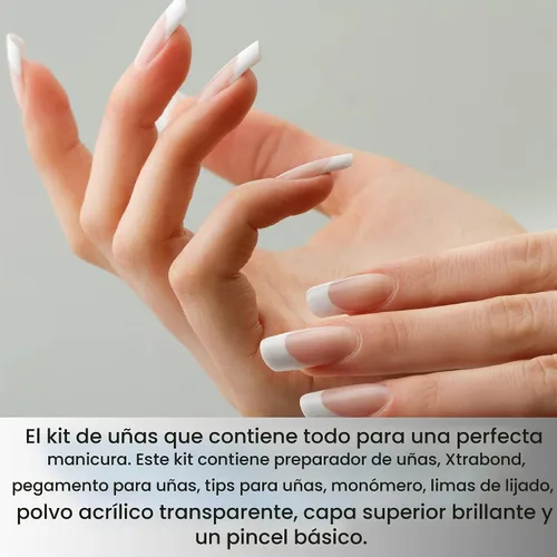 Vista 6 de Kit acrílico de uñas Mia Secret: 1/2 oz monómero líquido, 1/2 oz acrílico transparente en polvo, pegamento de uñas secado rápido, 1/2 oz esmalte