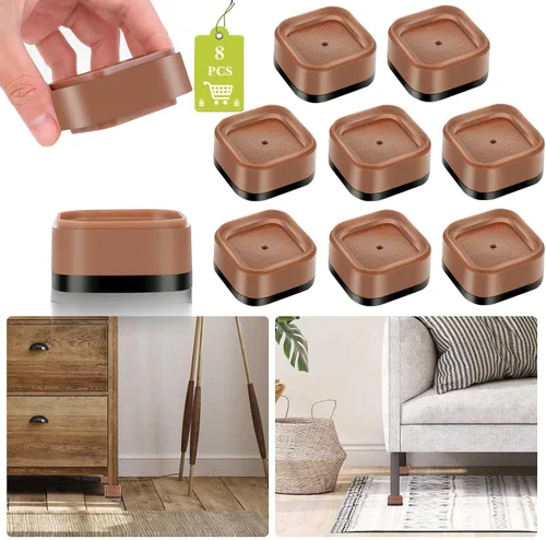 Vista 26 de Paquete de 12 elevadores de muebles de 1, 2 o 3 pulgadas, elevadores de cama ajustables resistentes para mesa, escritorio, sofá, silla, gabinete
