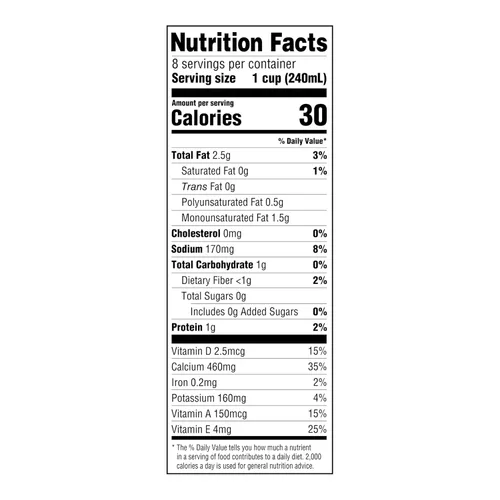 Vista 7 de Marca Amazon Fresh, leche de almendras sin azúcar de vainilla, 64 onzas líquidas (anteriormente Happy Belly)