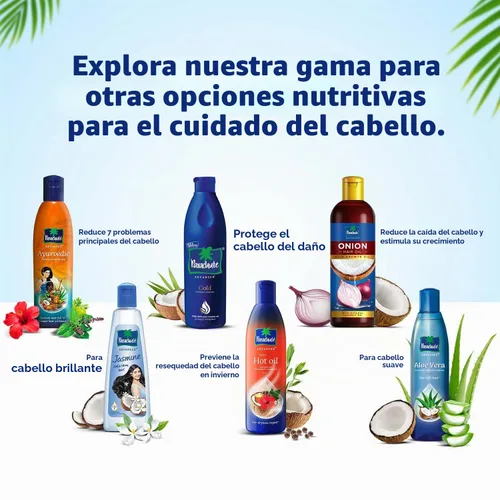 Vista 6 de Parachute Advansed Aceite de coco dorado con vitamina E Aceite de coco puro Para cabello largo, fuerte y nutrido Protección contra daños