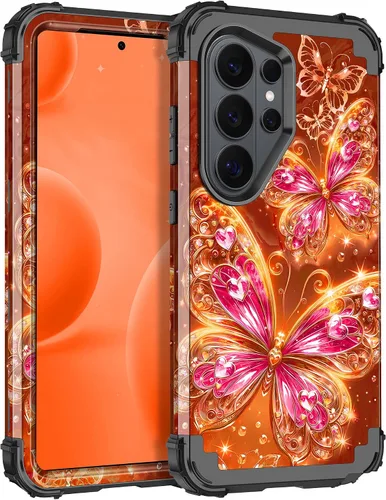 Vista 95 de Miqala Funda para Galaxy S21 FE 5G, brilla en la oscuridad, tres capas, resistente, protección a prueba de golpes, parachoques de plástico
