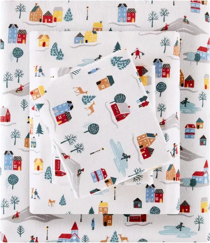 Vista 12 de True North by Sleep Philosophy - Juego de sábanas de franela, 100% de algodón, cómodo, bonito y muy suave, bolsillo elástico para colchones de hasta