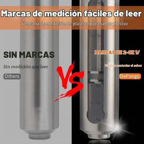 Vista 4 de DePango Inyector de carne, kit de jeringa de sabor de adobo de acero inoxidable con ventana de medición de 2 onzas para ahumadores, parrilla