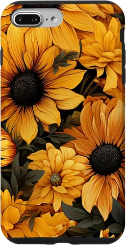 Vista 11 de iPhone 14 Flores de girasol hermoso floral amarillo patrón patrón caso