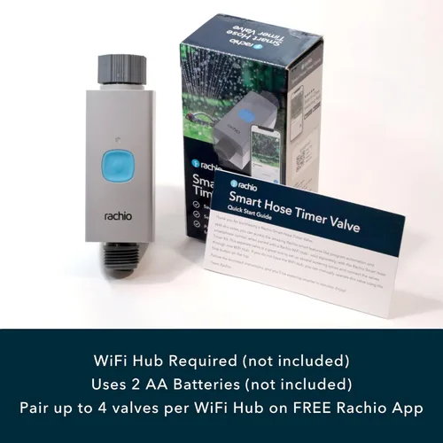Vista 2 de Rachio Temporizador inteligente de manguera (solo 1 válvula) – Temporizador de grifo para exteriores controlado por aplicación, instalación rápida