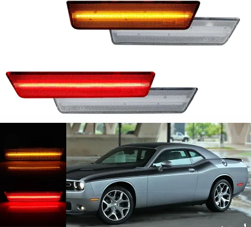 Vista 14 de juego completo de luces led amber transparentes compatibles con 2008 2009 2010 2011 2012 2013 2014 Dodge Challenger R/T Classic Rallye Redline SRT8