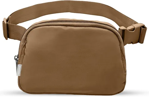 Vista 56 de Cangurera cruzada para mujer, mini bolsa para cinturón de 1 litro con correa ajustable de 32 a 51 pulgadas, bolsa de cintura pequeña para viajes