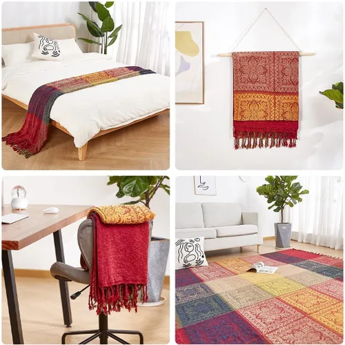 Vista 8 de amorus Boho Sofa Cover, Throw Blankets for Couch (M, 60x75 Inches)