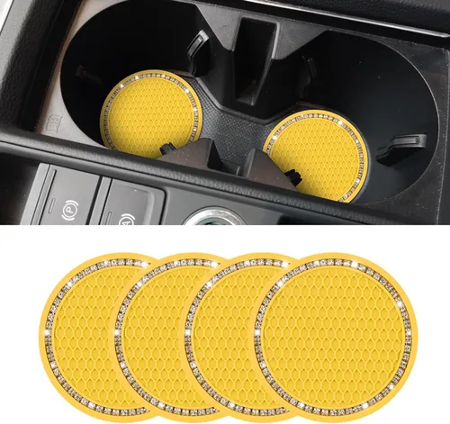 Vista 18 de Posavasos para el automóvil, alfombrilla antideslizante y a prueba de golpes incorporada, inserto de portavasos universal de silicona, portavasos