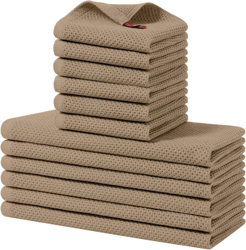 Vista 21 de Homaxy Juego de toallas y paños de cocina 100% algodón, 30 x 30 centímetros y 33 x 71 centímetros, juego de 8 toallas de cocina ultra suaves