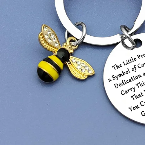 Vista 3 de Regalos de abejorros de abejorros, llavero de animales, regalo inspirador de abeja, joyería de abeja de insecto, regalos de apicultor, regalos