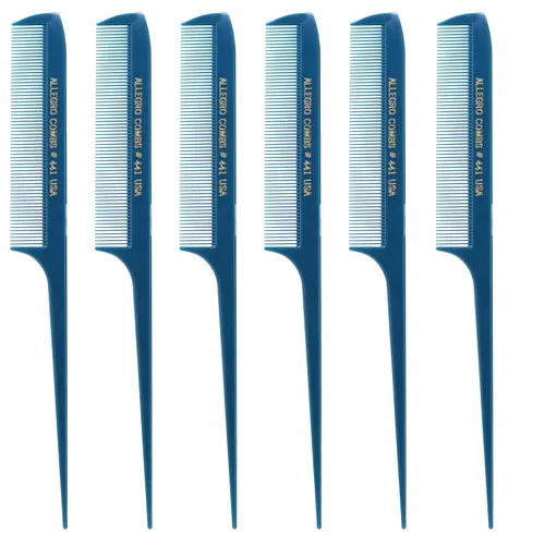 Vista 11 de Allegro Combs Peines de cola de rata de 441. 8.5 pulgadas para trenzar o separar dientes finos de cola de rata, juego de peines para peinar