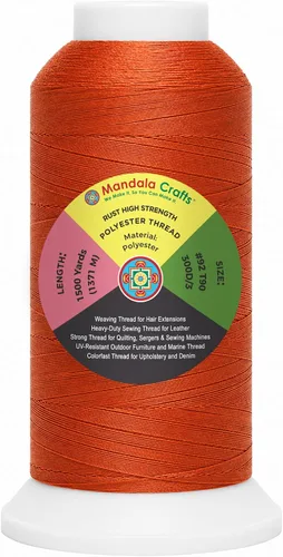 Vista 40 de Mandala Crafts Airforce Blue Tex 70 - Hilo de poliéster para tapicería 1500 Yds T70 UV Resistant Strong Thread for Leather Sewing, Marine