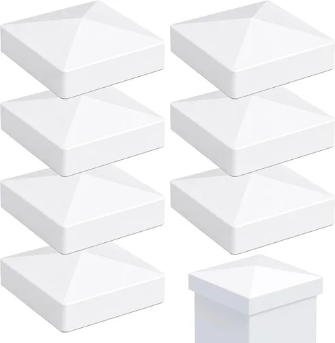 Vista 10 de RECTOO Tapas para Postes de Vinilo 4x4 Blancas (Tamaño Interno Real de 4.00" - NO para Postes de Madera), Remates Superiores de Pirámide