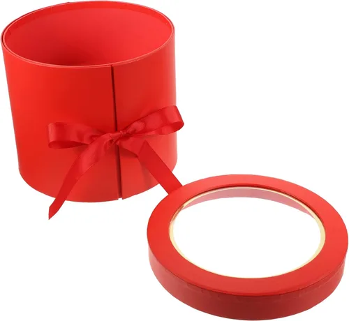 Vista 2 de TEHAUX Caja de 2 piezas en forma de corazón, flores artificiales, flores artificiales, nupec, delicada, caja de embalaje de regalo, flores de boda