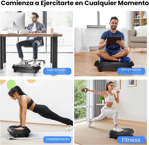 Vista 8 de Vibration Plate Exercise Machine for Lymphatic Drainage, Vibrating Fitness Platform, Full Body Shaker Workout Equipment, Vibration Platform Machines