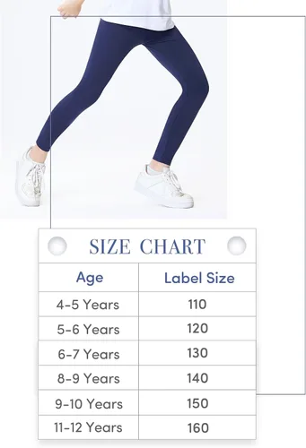 Vista 6 de Domee Girls Cotton Leggings Full Length Solid Pants Pack of 3