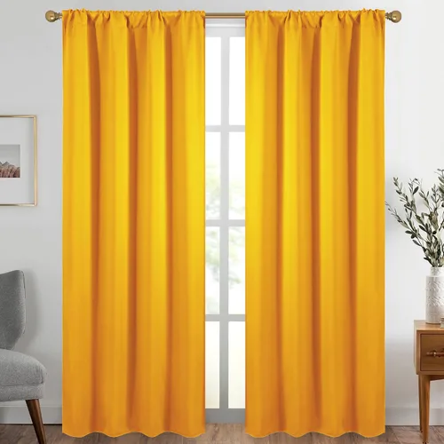 Vista 13 de Diraysid Cortinas opacas beige para dormitorio y sala de estar, cortinas con aislamiento térmico para oscurecer la habitación, 42 x 63 pulgadas, 2