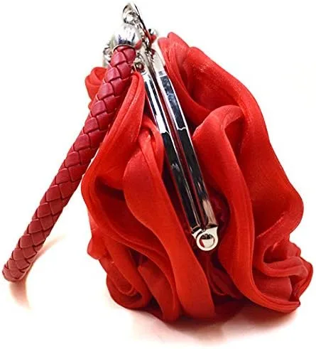 Vista 4 de Buddy - Bolso de mano de satén suave para mujer, con forma de rosa, para boda, fiesta