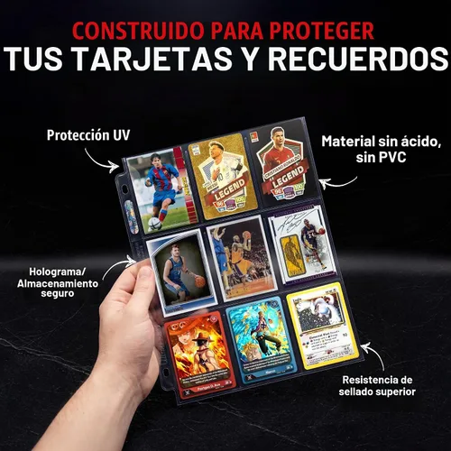 Vista 3 de Ultra Pro hojas de nueve bolsillos para tarjetas de colección - serie platinum (100 páginas)