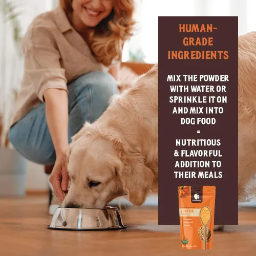 Vista 4 de Gourmanity Polvo de calabaza india orgánica perfecto para cocinar y hornear, alto en fibra, ideal para añadir a la comida de tu gato o perro, bolsa