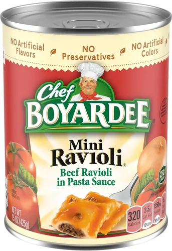 Vista 9 de Chef Boyardee - Mini Ravioles de carne de res, pasta para microondas, comida enlatada, 15 oz.