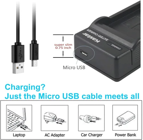 Vista 2 de Kastar Battery (X2) & Slim USB Charger for Samsung IA-BP105R & HMX-F80 HMX-F90 HMX-F800 HMX-F900 SMX-F50 SMX-F53 SMX-F54 SMX-F500 SMX-F501 SMX-F530
