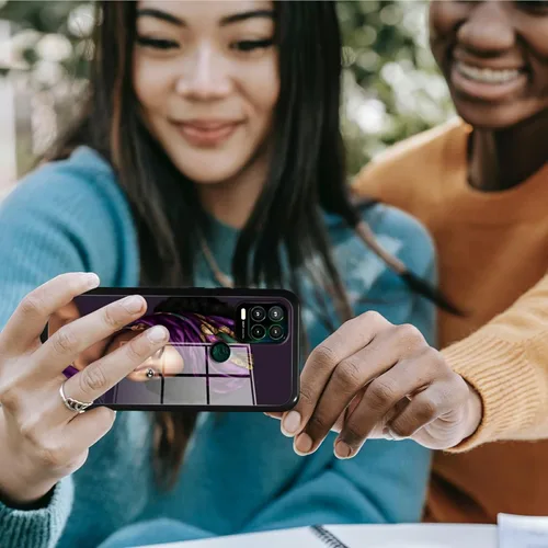 Vista 7 de Funda para Motorola Moto G Stylus 5G 2021 de vidrio templado, funda negra con diseño de mujer negra africana para mujeres y hombres, antiarañazos, a