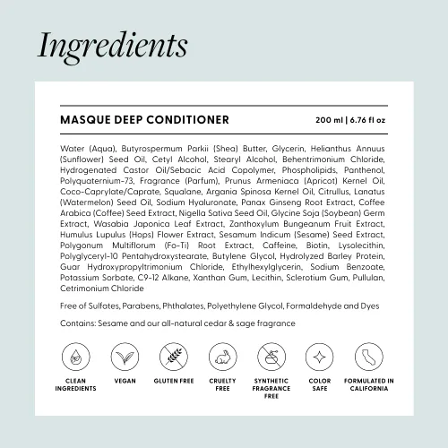 Vista 6 de Arey Masque Deep Conditioner & Hair Mask Hidratación profunda para cabello medio a grueso Reduce la rotura, doma el encrespamiento, restaura