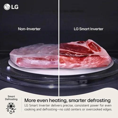 Vista 4 de LG NeoChef 1,5 pies cúbicos 1100-vatios Microondas de sobremesa en acero inoxidable con Smart Inverter MSER1590S