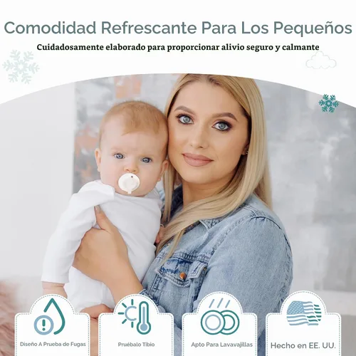 Vista 3 de Nippii Chupete Mordedor Congelable y Bandeja de Cubitos de Hielo – Chupete de Dentición Congelable de Silicona Suave para Alivio de la Dentición
