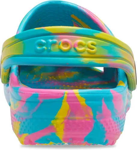 Vista 3 de Zuecos Crocs clásicos con diseño de teñido anudado marmoleado (para niños)