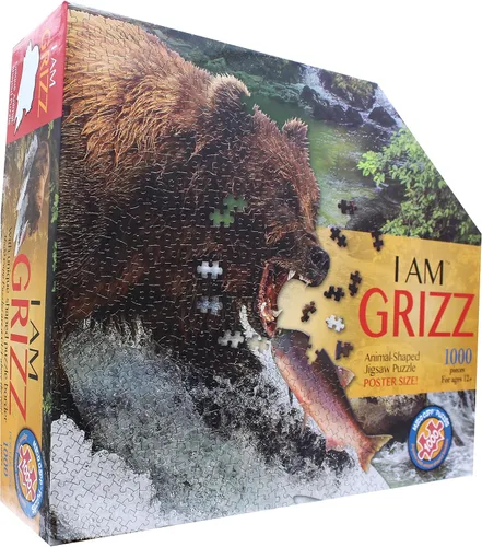 Vista 3 de Madd Capp Puzzles - I AM Grizz - Rompecabezas de 1000 piezas con forma de animal, multicolor