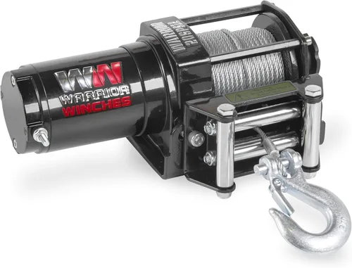 Vista 5 de Warrior Winches Ninja 2000 libras - Cabrestante eléctrico premium de 12V para ATV/UTV con cable de acero, compacto y potente de 12 voltios - Viene