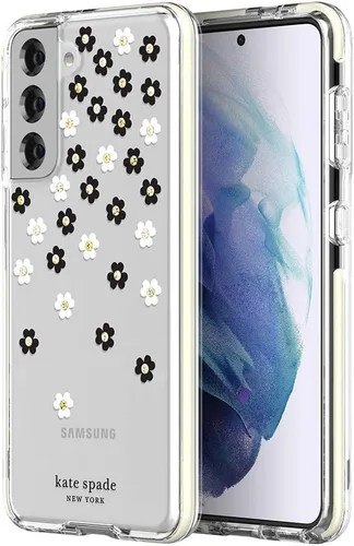 Vista 2 de Kate Spade - Carcasa rígida para Galaxy S21 y S21 5G, diseño de flores dispersas