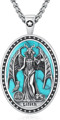 Vista 19 de Joyería Mágica para Mujeres y Hombres Nudo de Bruja Plata 925 Original Collar de Nudo de Bruja Tetragrammaton Hecate Collar Lilith Collar Pentagrama