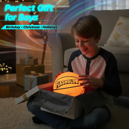 Vista 2 de Baloncesto con luz LED para niños adolescentes: genial juego de pelota nocturno para cumpleaños, Navidad, Pascua, juguete deportivo que brilla