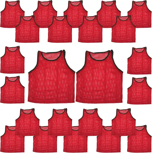 Vista 12 de BlueDot Trading Adult & Youth Scrimmage Training Vests for Soccer, Basketball & More – Available in 1, 6, 12, 24 Packs Naranja