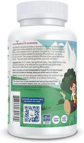 Vista 6 de Nordic Naturals Gomitas probióticas Kids Nordic Flora para niños, Merry Berry Punch - 60 gomitas - 1.5 mil millones de CFU y fibra prebiótica - sin