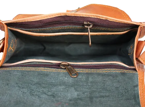 Vista 5 de LUST cartera bandolera de cuero, jipi, para viaje, para iPad, de 9 x 7 pulgadas, para mujer